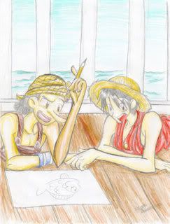 Drawing__Usopp_and_Luffy__by_Dreamw.jpg luffy and usopp image by Amparker_2008