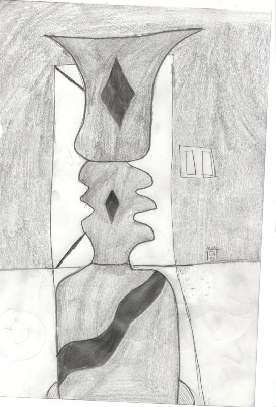 my personal drawing of a vase or two people kissing Image