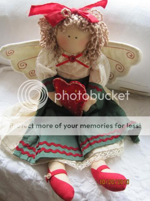   COTTAGE CHIC VINTAGE CHRISTMAS HOLIDAY ANGEL RAG DOLL NEW  